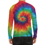 Spiral Tie Dye Print Men's Long Sleeve Rash Guard