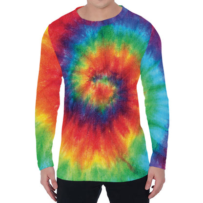 Spiral Tie Dye Print Men's Long Sleeve T-Shirt