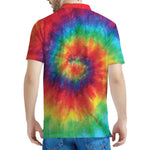 Spiral Tie Dye Print Men's Polo Shirt