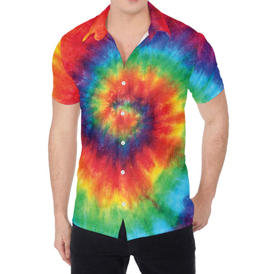 Spiral Tie Dye Print Men's Shirt