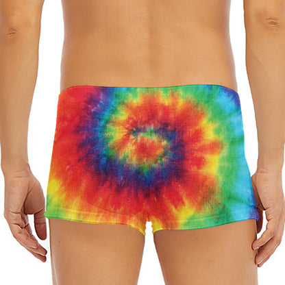 Spiral Tie Dye Print Men's Short Boxer Briefs