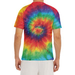 Spiral Tie Dye Print Men's Short Sleeve Rash Guard