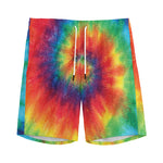 Spiral Tie Dye Print Men's Sports Shorts