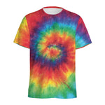 Spiral Tie Dye Print Men's Sports T-Shirt