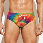 Spiral Tie Dye Print Men's Swim Briefs