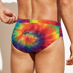 Spiral Tie Dye Print Men's Swim Briefs