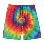 Spiral Tie Dye Print Men's Swim Trunks