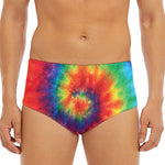 Spiral Tie Dye Print Men's Triangle Swim Briefs