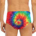 Spiral Tie Dye Print Men's Triangle Swim Briefs