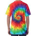 Spiral Tie Dye Print Men's Velvet T-Shirt