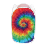 Spiral Tie Dye Print Mesh Laundry Hamper