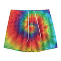 Spiral Tie Dye Print Mesh Shorts