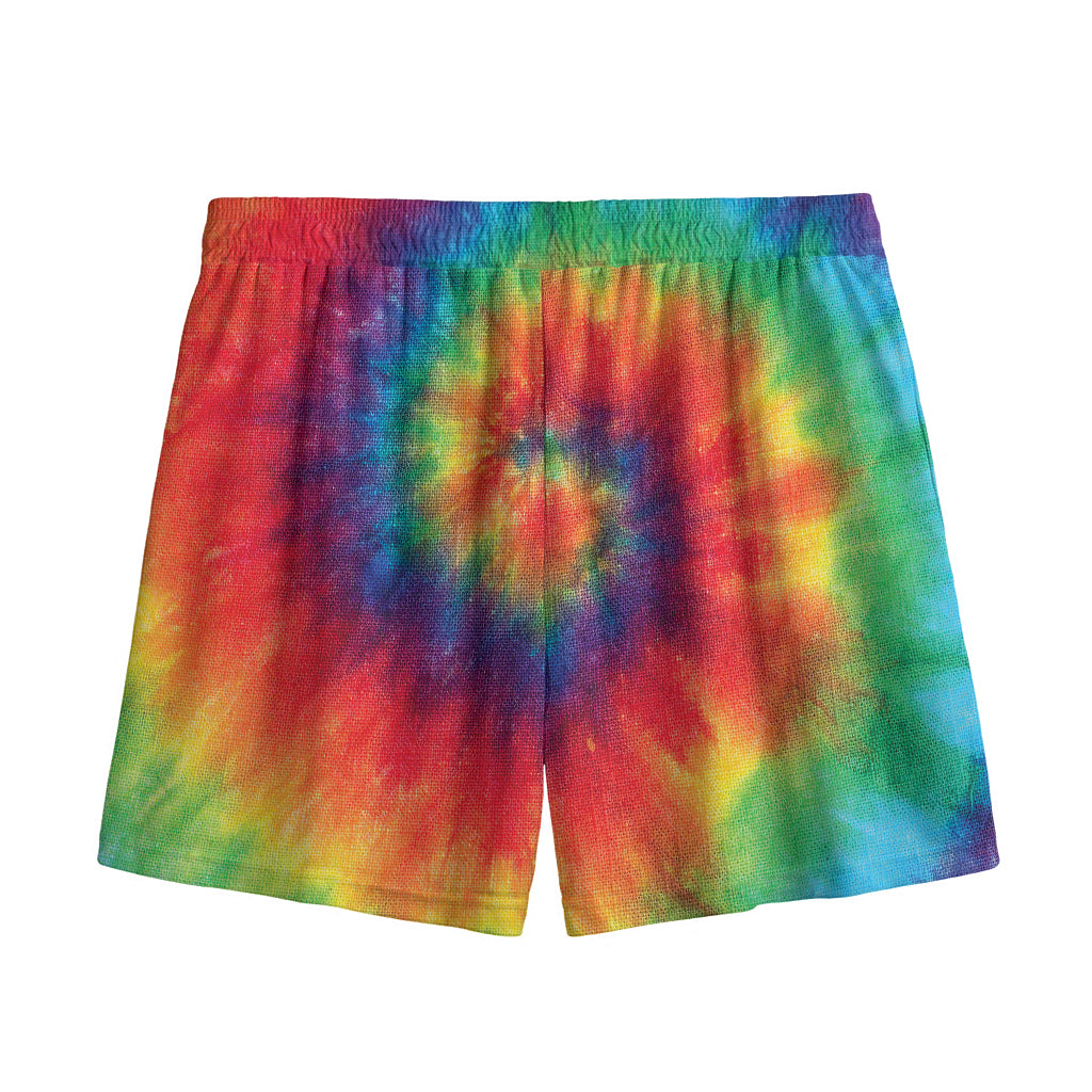 Spiral Tie Dye Print Mesh Shorts