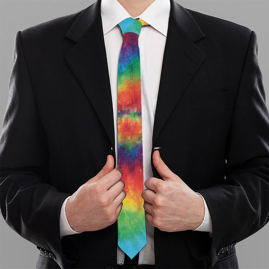 Spiral Tie Dye Print Necktie