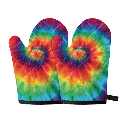 Spiral Tie Dye Print Oven Mitts