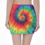 Spiral Tie Dye Print Pencil Mini Skirt