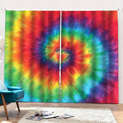 Spiral Tie Dye Print Pencil Pleat Curtains