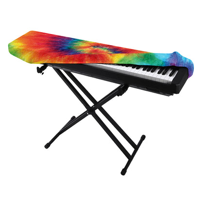 Spiral Tie Dye Print Piano Keyboard Cover