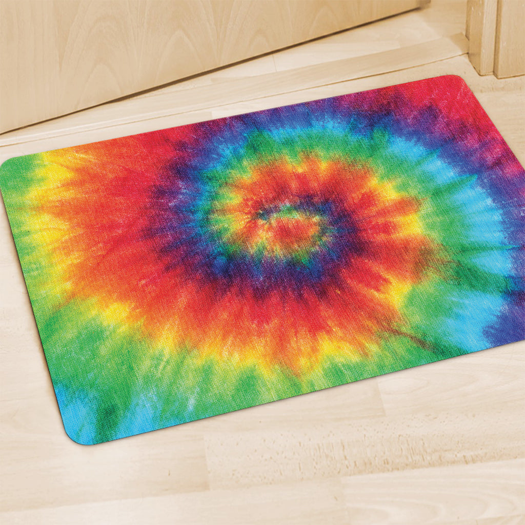 Spiral Tie Dye Print Polyester Doormat