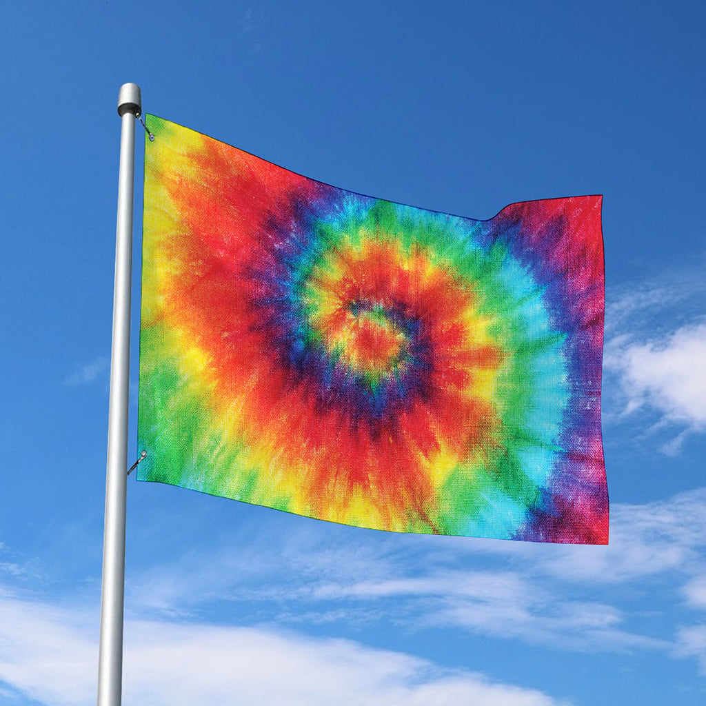 Spiral Tie Dye Print Polyester Flag