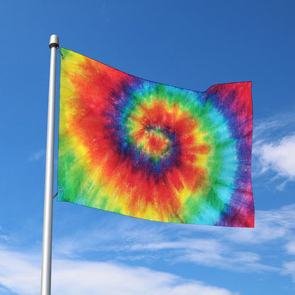 Spiral Tie Dye Print Polyester Flag