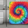 Spiral Tie Dye Print Polyester Shower Curtain