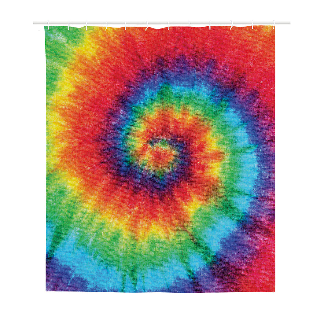 Spiral Tie Dye Print Polyester Shower Curtain
