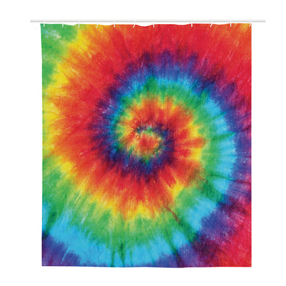 Spiral Tie Dye Print Polyester Shower Curtain