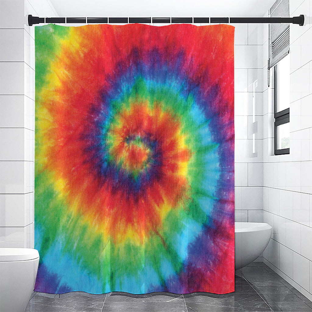 Spiral Tie Dye Print Premium Shower Curtain