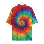 Spiral Tie Dye Print Rayon Hawaiian Shirt