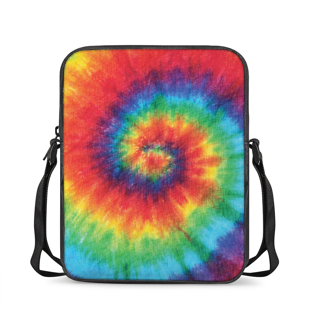 Spiral Tie Dye Print Rectangular Crossbody Bag
