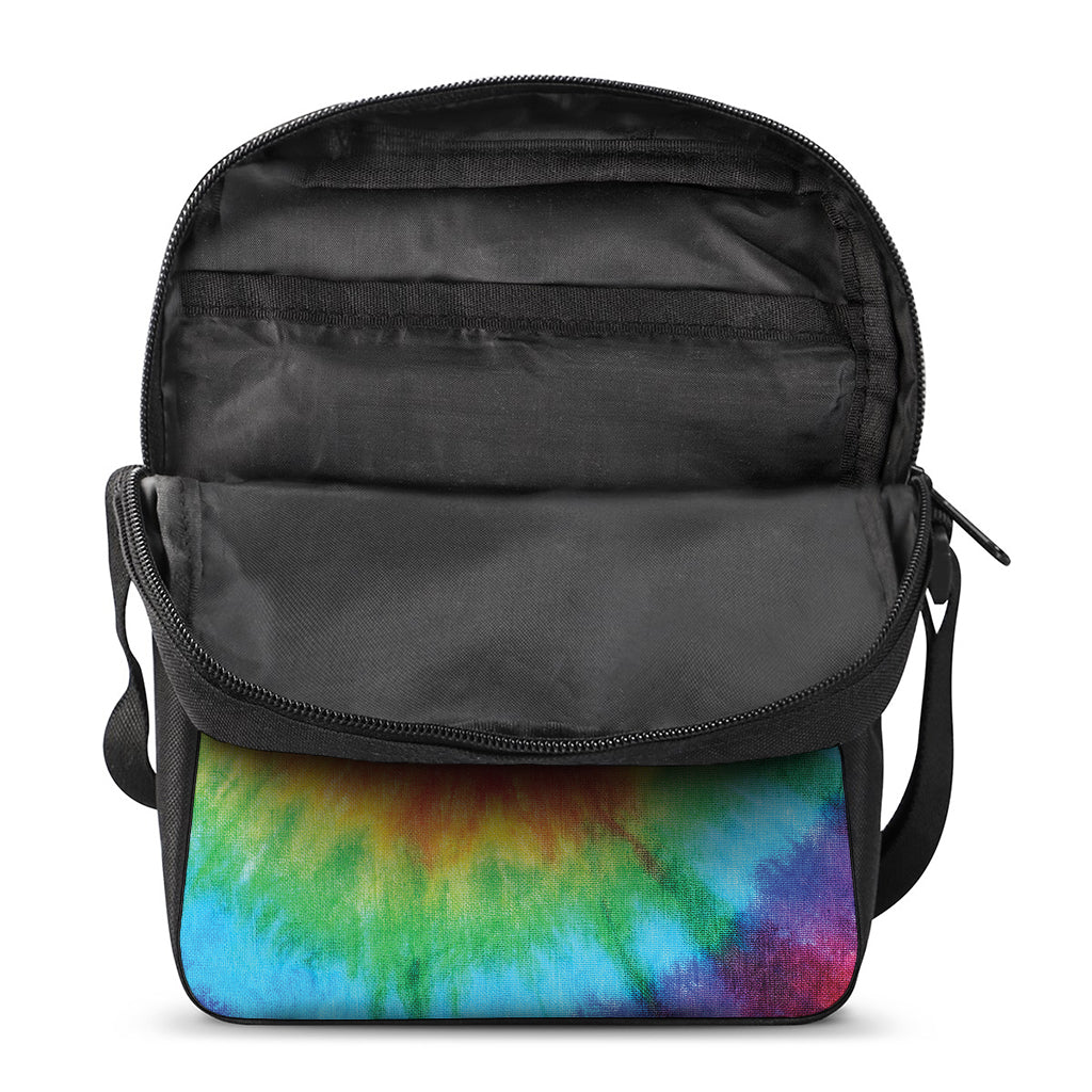Spiral Tie Dye Print Rectangular Crossbody Bag