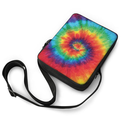 Spiral Tie Dye Print Rectangular Crossbody Bag