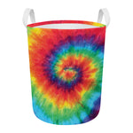 Spiral Tie Dye Print Round Laundry Basket