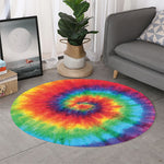 Spiral Tie Dye Print Round Rug