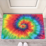 Spiral Tie Dye Print Rubber Doormat
