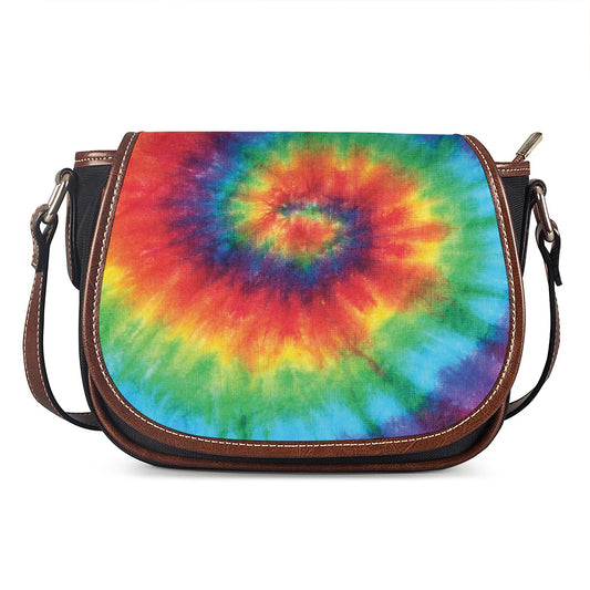 Spiral Tie Dye Print Saddle Bag