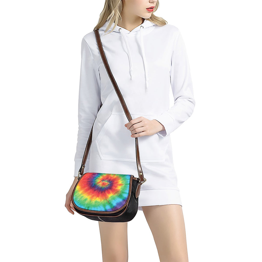 Spiral Tie Dye Print Saddle Bag