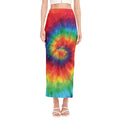 Spiral Tie Dye Print Side Slit Maxi Skirt