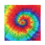 Spiral Tie Dye Print Silk Bandana