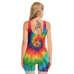 Spiral Tie Dye Print Sleeveless One Piece Swimsuit