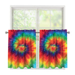 Spiral Tie Dye Print Tier Curtains
