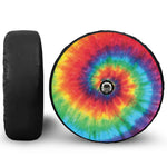 Spiral Tie Dye Print Tire Cover With Camera Hole
