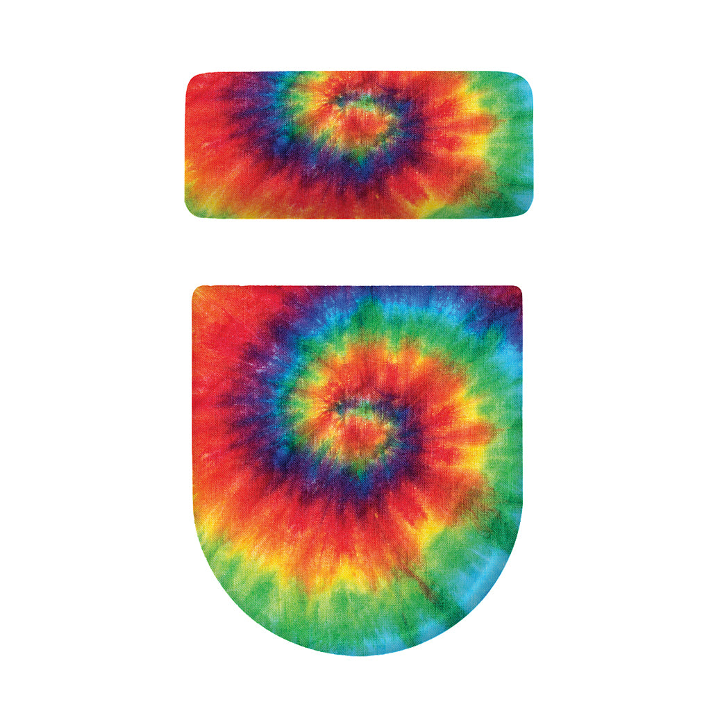 Spiral Tie Dye Print Toilet Lid And Tank Cover Set