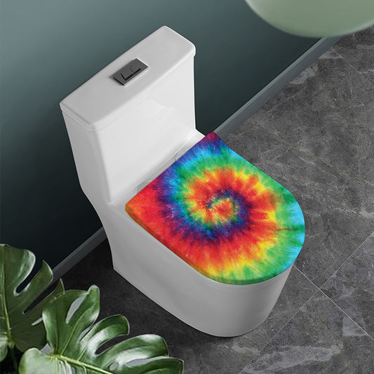 Spiral Tie Dye Print Toilet Lid Cover