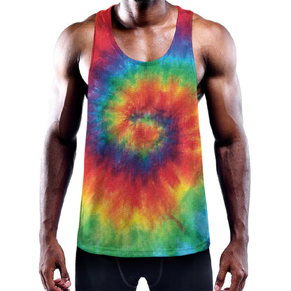 Spiral Tie Dye Print Training Tank Top