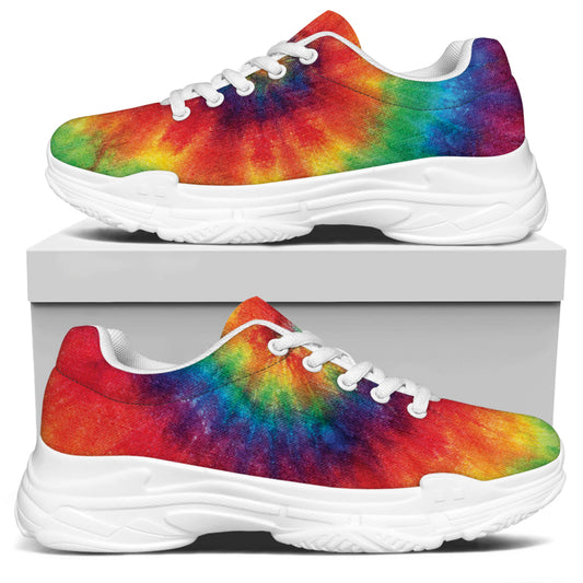 Spiral Tie Dye Print White Chunky Shoes