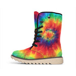 Spiral Tie Dye Print Winter Boots