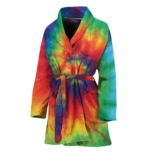 Spiral Tie Dye Print Women's Bathrobe