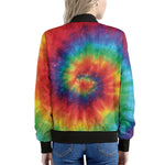 Spiral Tie Dye Print Women's Bomber Jacket